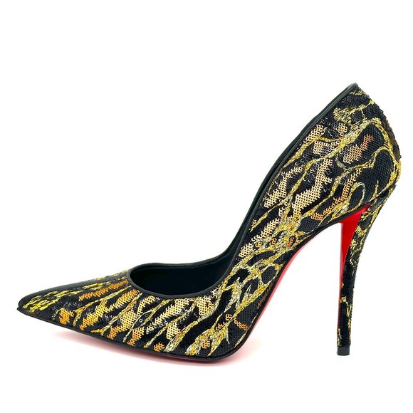 Christian Louboutin MISS Z OCELOT 100 Sequin Leopard Heels Pumps Shoes